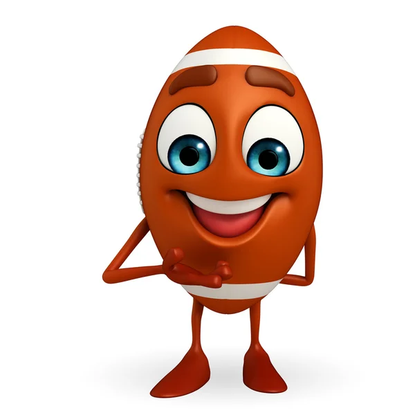 Rubgy ball character with wellcome pose — Stock Photo, Image