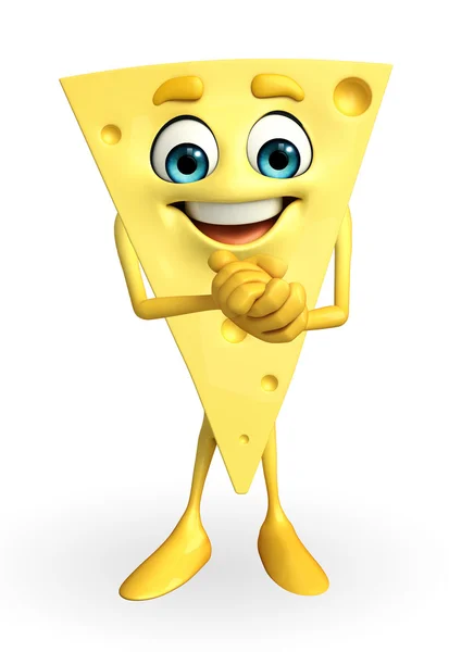 Cheese Character with happy pose — Stock Photo, Image