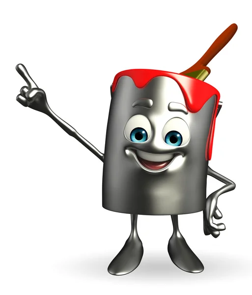 Paint Bucket Character is pointing — Stock Photo, Image