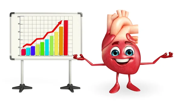 Personaggio del cuore con grafico aziendale — Foto Stock