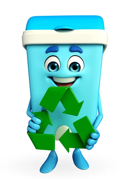 Mülleimer mit Recycling-Symbol — Stockfoto