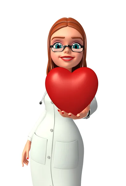 Young Doctor with heart — Stock Photo, Image