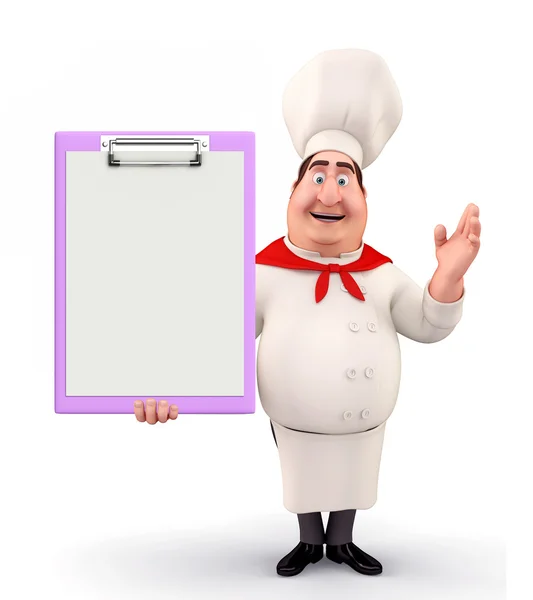 Young chef with notepad — Stock Photo, Image