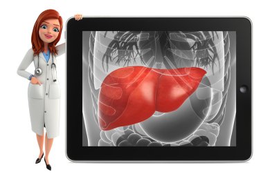 genç doktor karaciğer anatomisi ile
