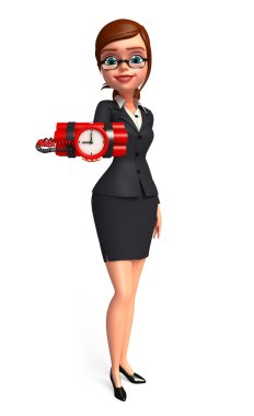 bomba ile genç iş kadını