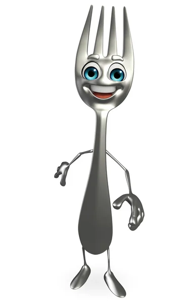 Fork character is happy — Stock Photo, Image