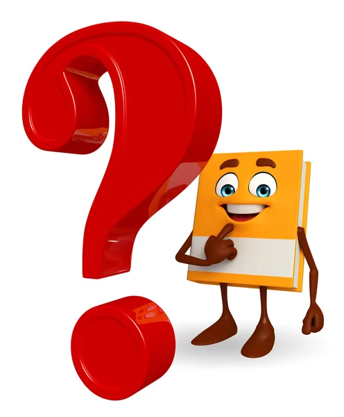 Book Character with question mark — Stock Photo, Image