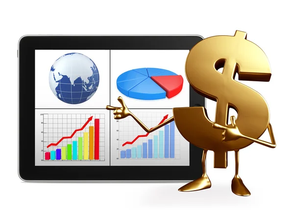Dollar Character with business graph — Stock Photo, Image