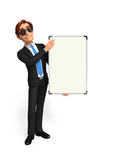 Young Business Man with display board — Stock Photo, Image