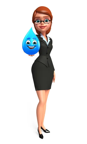 Young Business Woman with water drop — Stock Photo, Image