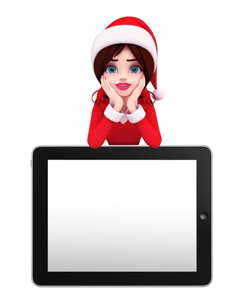 Carattere Santa Girl con scheda — Foto Stock