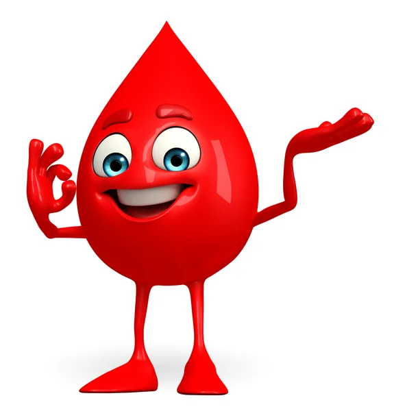 Blood Drop Character with best sign — Stock Photo, Image