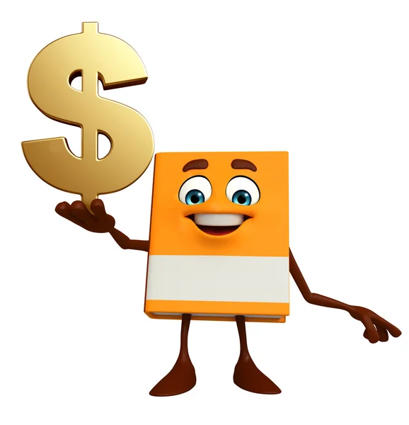 Book Character with dollar sign — Stock Photo, Image