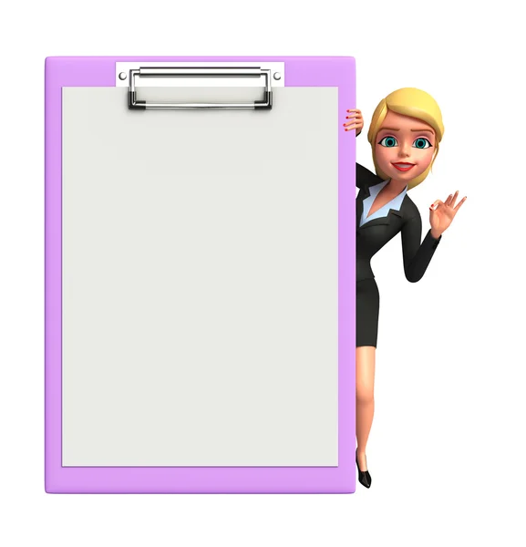 Young Business Woman with notepad — Stock Photo, Image