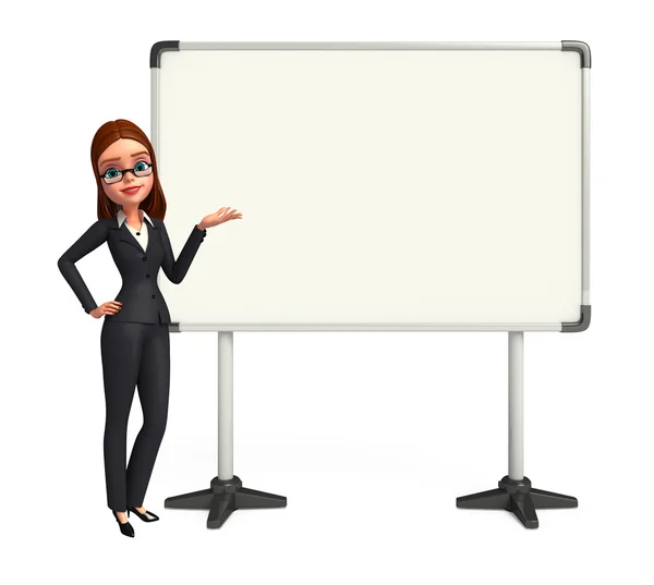 Young Business Woman with display board — Stock Photo, Image