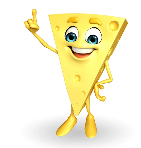 Cheese Character with pointing pose — Stock Photo, Image