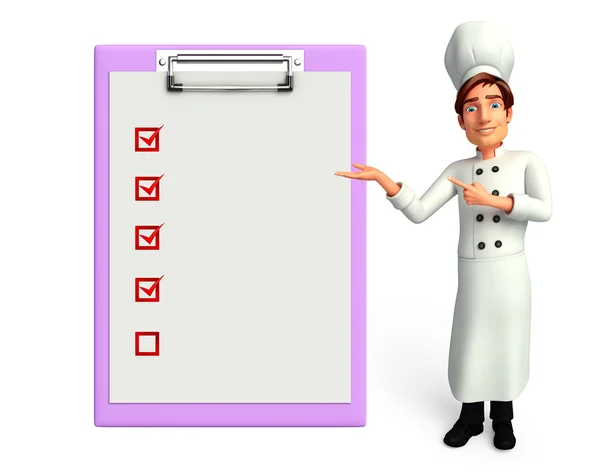 Young chef with notepad — Stock Photo, Image