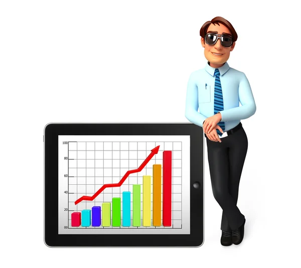 Service-ung med business graf — Stockfoto
