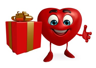 Kalp şekli karakter hediye kutusu ile