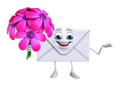 Posta karakter çiçekli