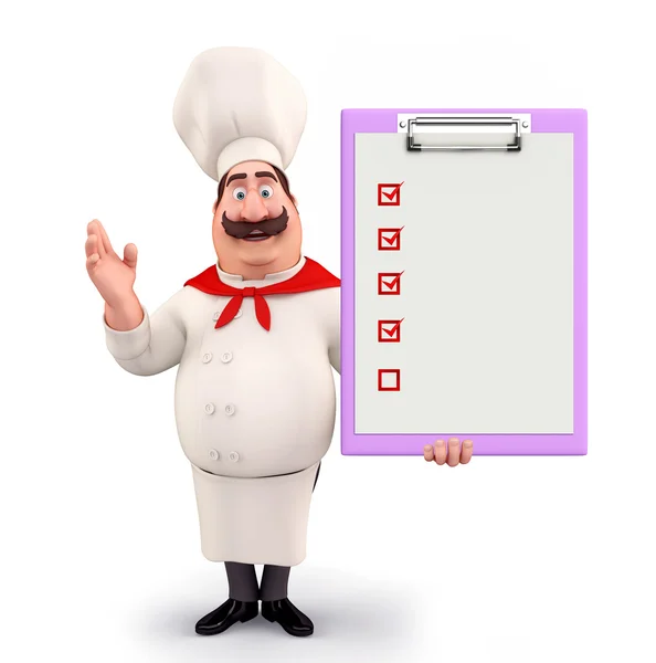 Young chef with notepad — Stock Photo, Image