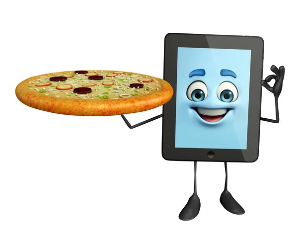 Ficha Carácter con pizza — Foto de Stock