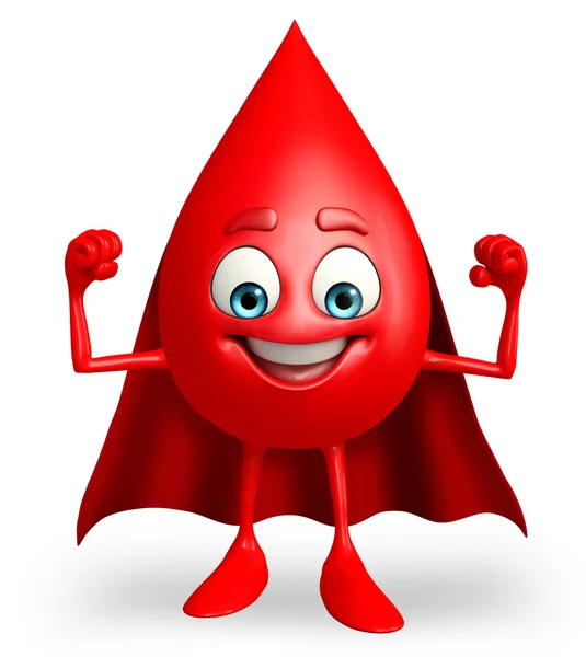 Super Blood Drop Character — Stock Photo, Image