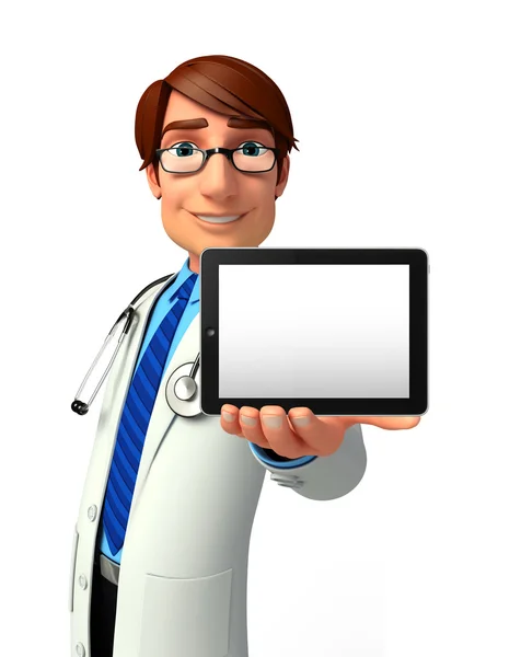 Young Doctor with tab — Stock Photo, Image