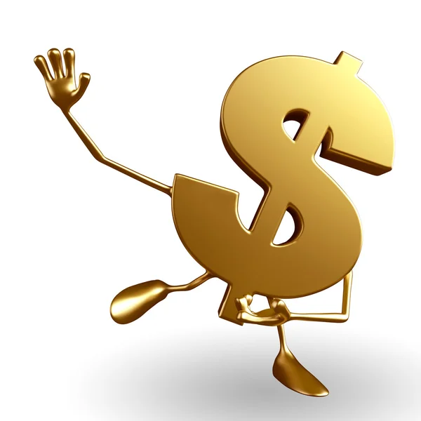 Dollar Character with hello pose — Stock Photo, Image