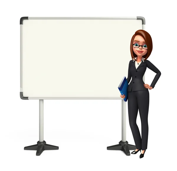 Young Business Woman with display board — Stock Photo, Image