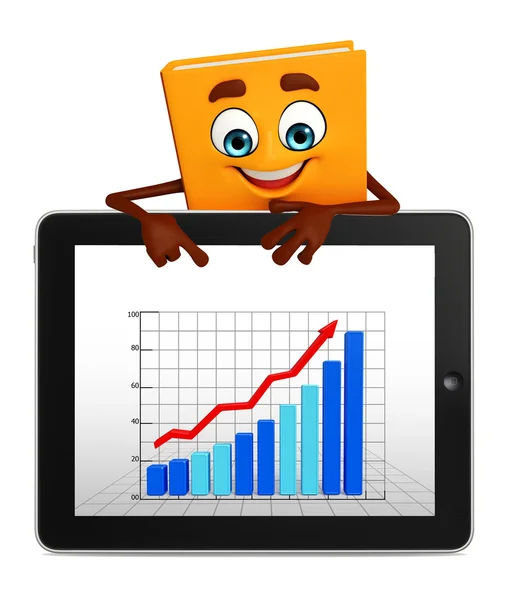 Libro Carácter con gráfico de negocios —  Fotos de Stock