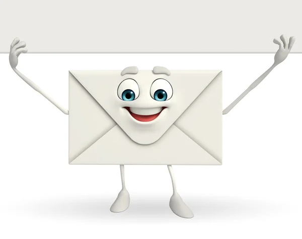 Posta işareti karakteriyle — Stok fotoğraf