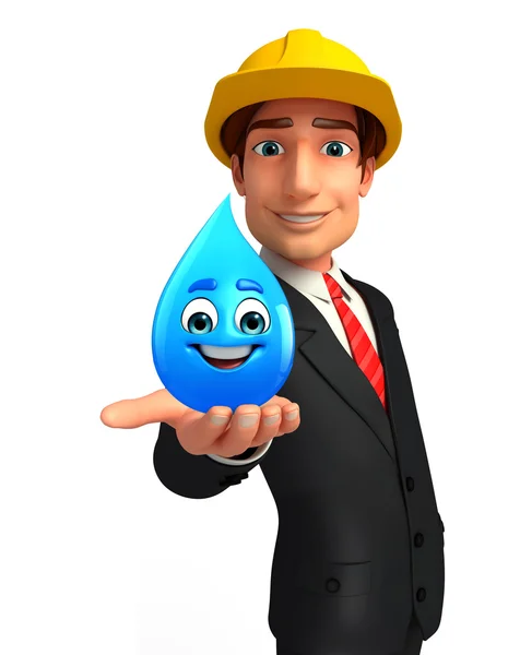 Young zakenman met water drope — Stockfoto