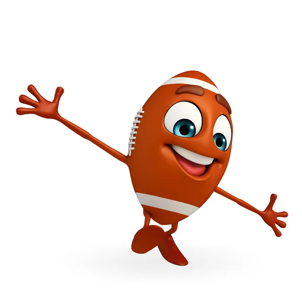 Rubgy ball character is running — Stock Photo, Image