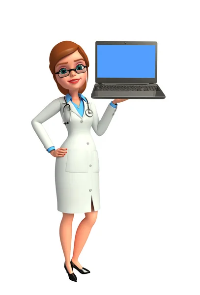 Young Doctor with laptop — Stock Photo, Image