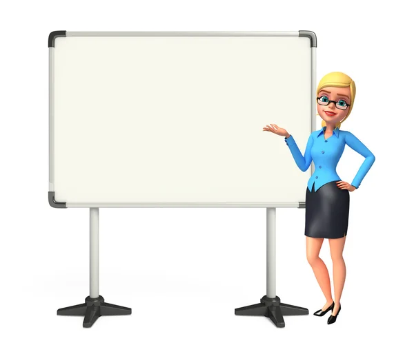 Young office girl with display board — Stock Photo, Image