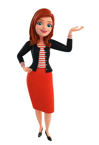 Young Corporate lady with holding pose — Stock Photo, Image