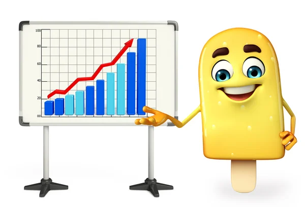 Candy Character With business graph — Stock Photo, Image