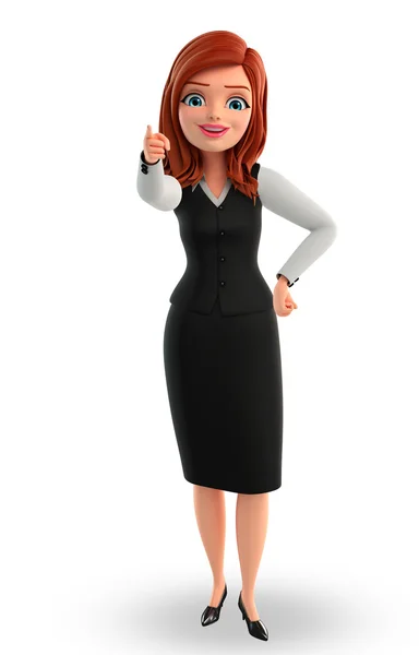 Young Business Woman med pekande pose — Stockfoto