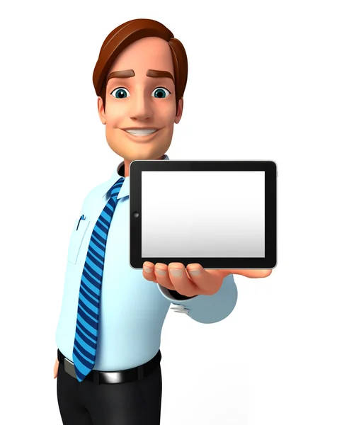 Young Service Man with tab — Stock Photo, Image