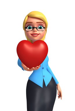 Kalbi olan, genç office kız