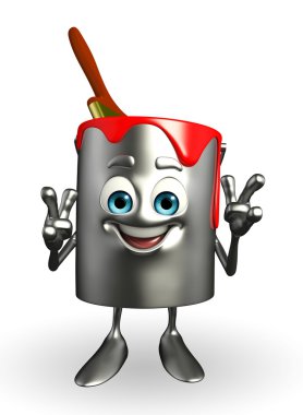 Boya kovası karakter işaret ediyor