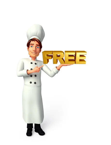 Young chef with free text sign — Stock Photo, Image