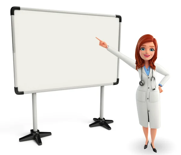 Young Doctor with display board — Stock Photo, Image