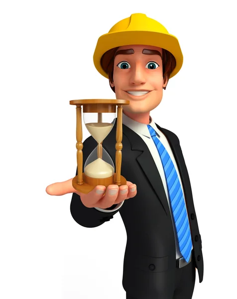 Young Business Man with sand clock — Stock Photo, Image