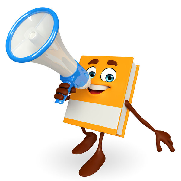 Book Character with loudspeaker