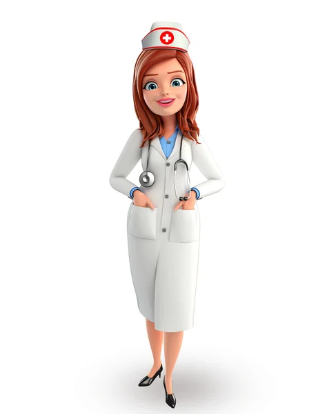 Nurse Character with standing — Stock Photo, Image