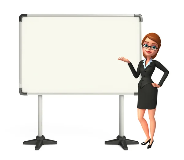 Young Business Woman with display board — Stock Photo, Image