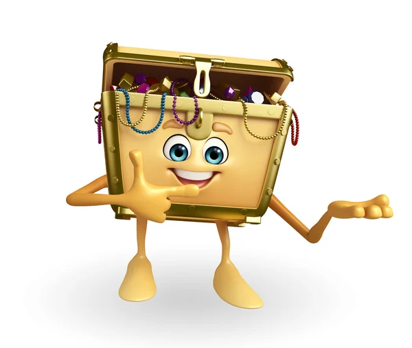 Carattere Treasure box con puntamento — Foto Stock