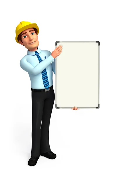 Young Service Man with display board — Stock Photo, Image